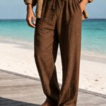 Imported Soft Linen Pant - Brown