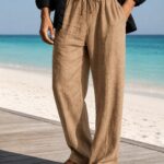 Imported Soft Linen Pant - Light brown