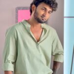 Green Linen Short Kurta